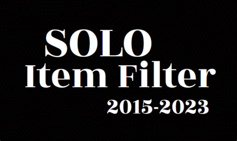 七年霉運|【POE】物品篩選器 SOLO Item Filter v8.1.1